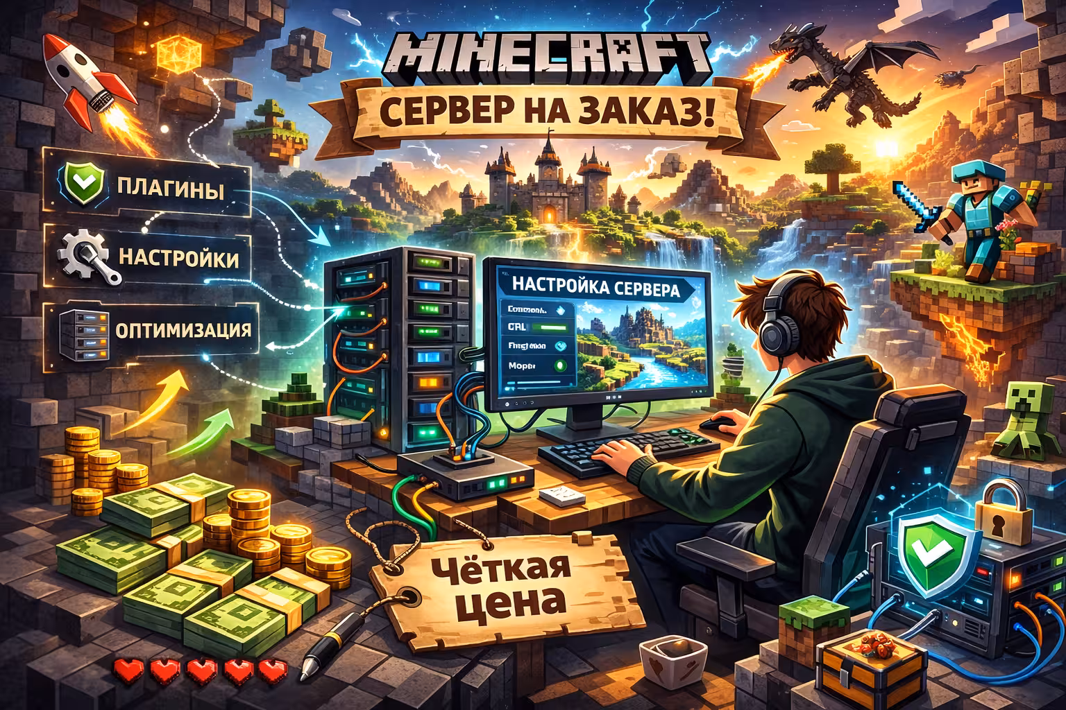 Комплексные услуги для Minecraft-серверов